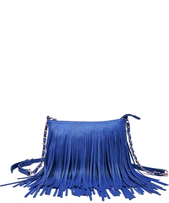 Fringed Shoulder Bag Tassel Cross Body E031 ROYAL BLUE